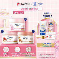 (Livestream) - Combo 3 Hũ Tẩy Da Chết Dưỡng Ẩm Toàn Thân Dove 298g/lọ