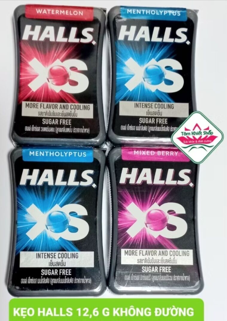 kẹo Halls Xs không đường 12,6 g 1 hũ, hsd :3/2025