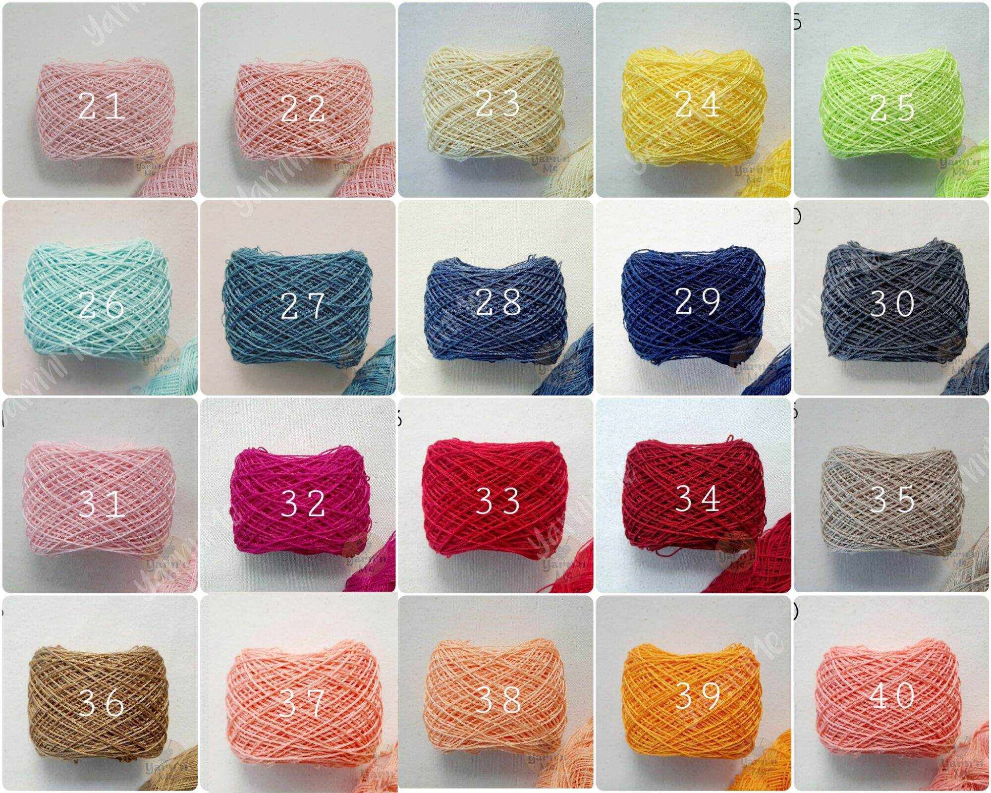 (01-20) Sợi cotton bóng Thái se 0.8mm, đan móc áo váy