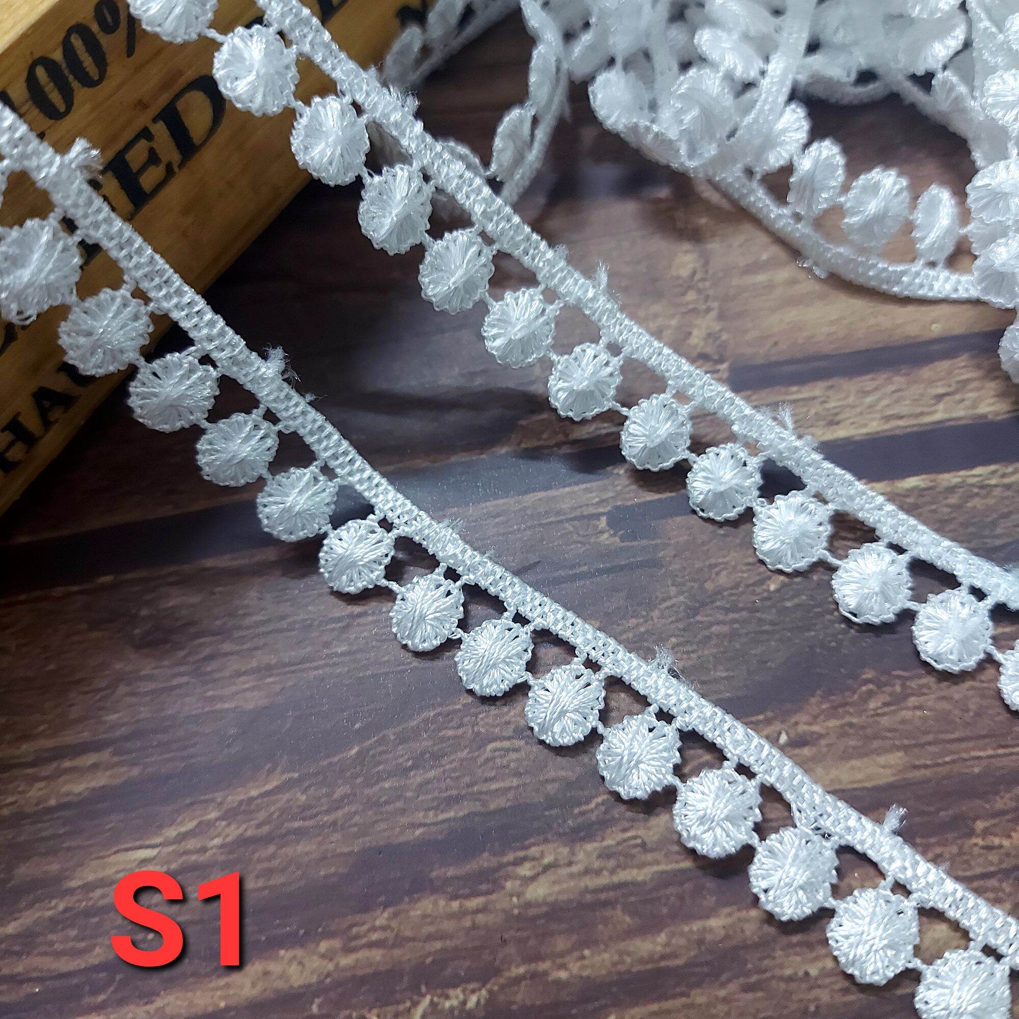 Ren thêu chỉ bóng,phụ kiện may vá ,bản rộng 1.2 cm.