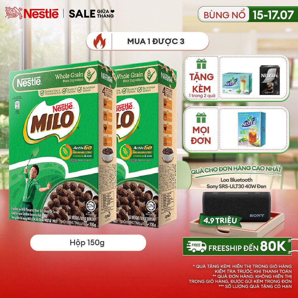[FREESHIP TOÀN QUỐC] Combo 2 hộp ngũ cốc ăn sáng MILO (Hộp 150g)
