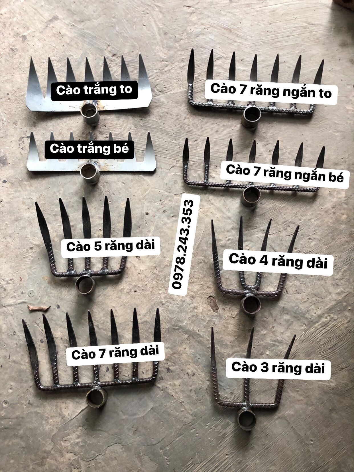 Cào ruộng 5 răng 7 răng
