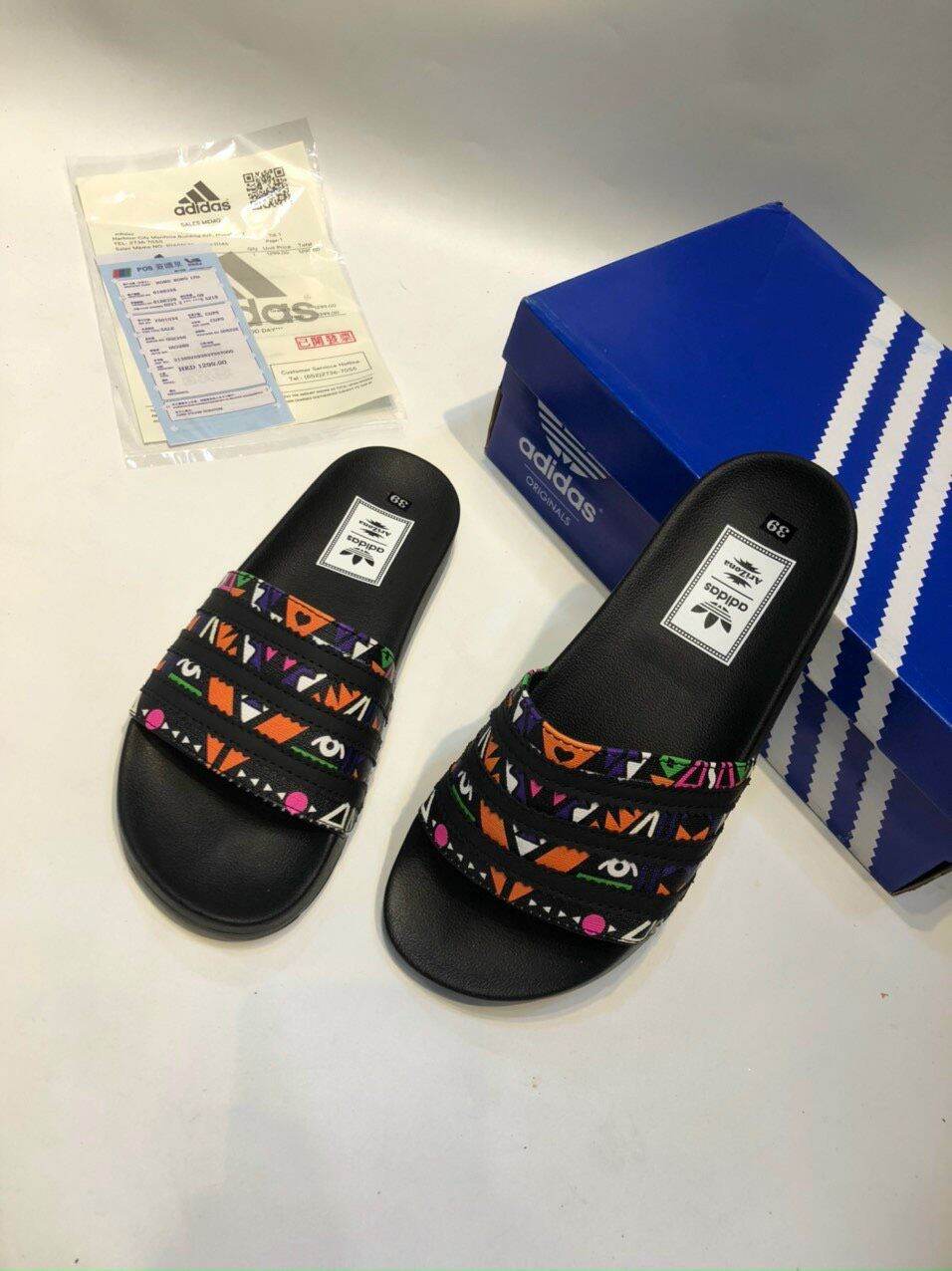 Dép  lê  Adidas  quai ngang  Full box bill [Vi deo thật + Hình ảnh Thật ]
