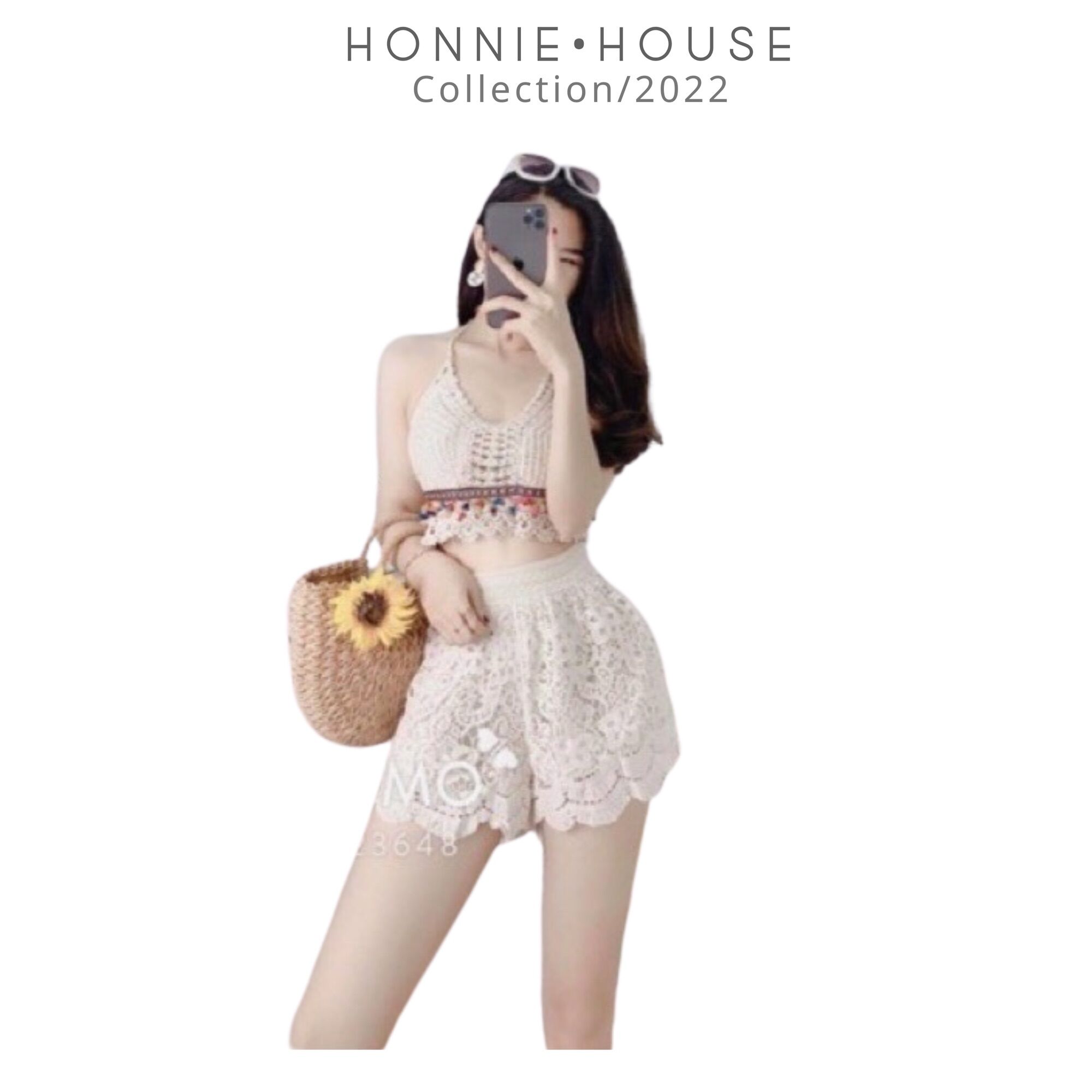 Ren 12-set bikini ren,bộ bơi ren móc 3 món có bán lẻ