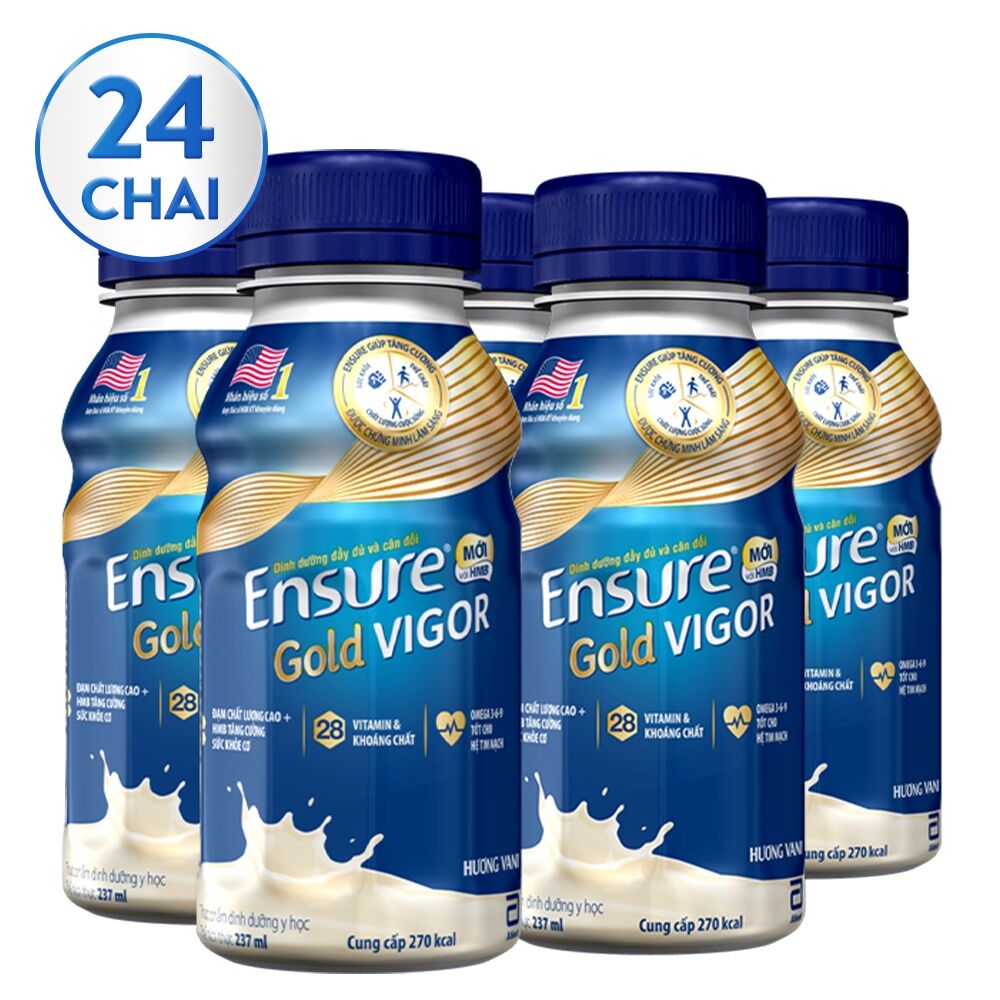 HSD 01/2025_Thùng 24 chai sữa Ensure Gold Vani Vigor/Original cho người lớn