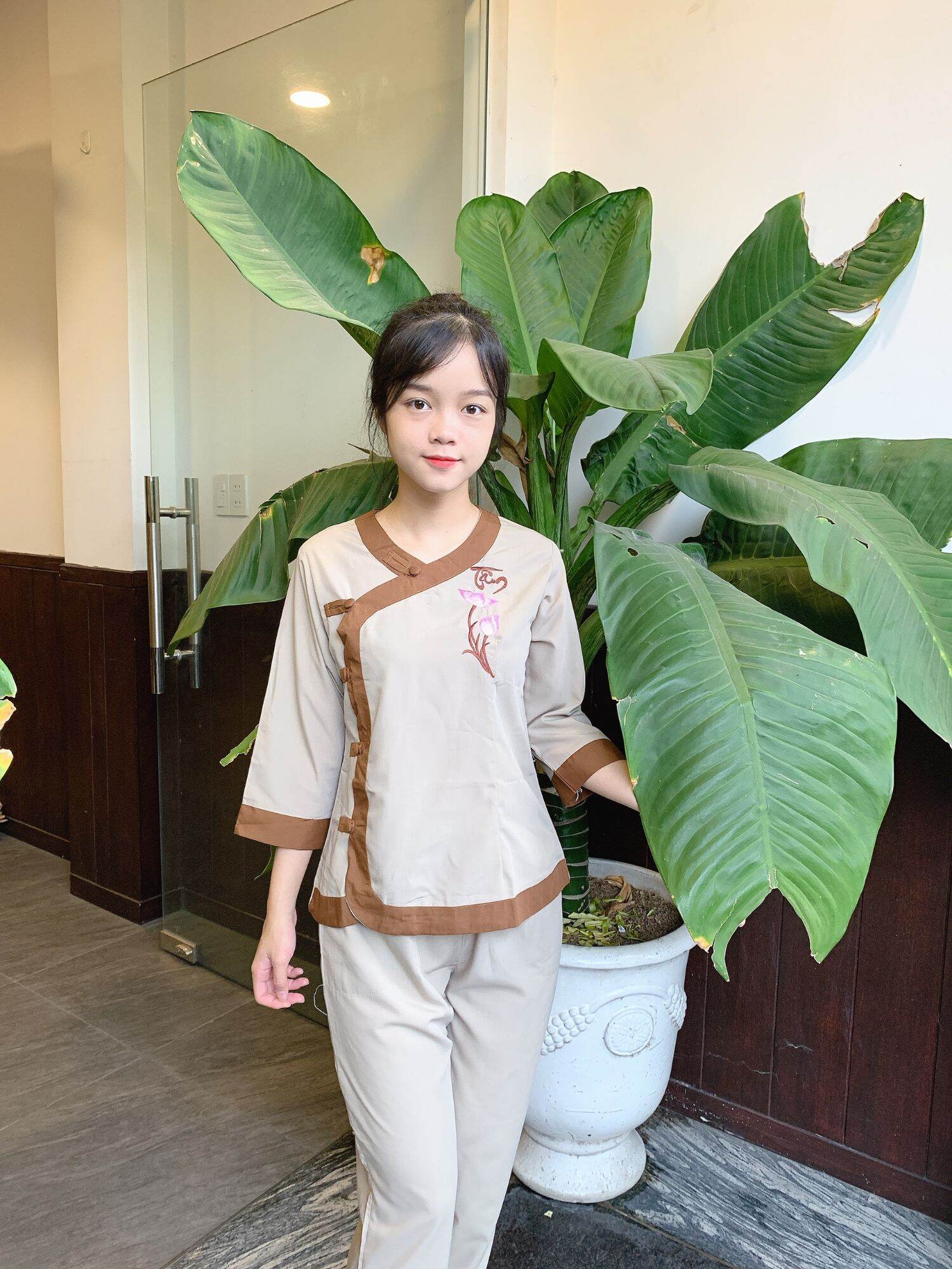 đồ lam đi chùa#độ bộ nữ phật tử