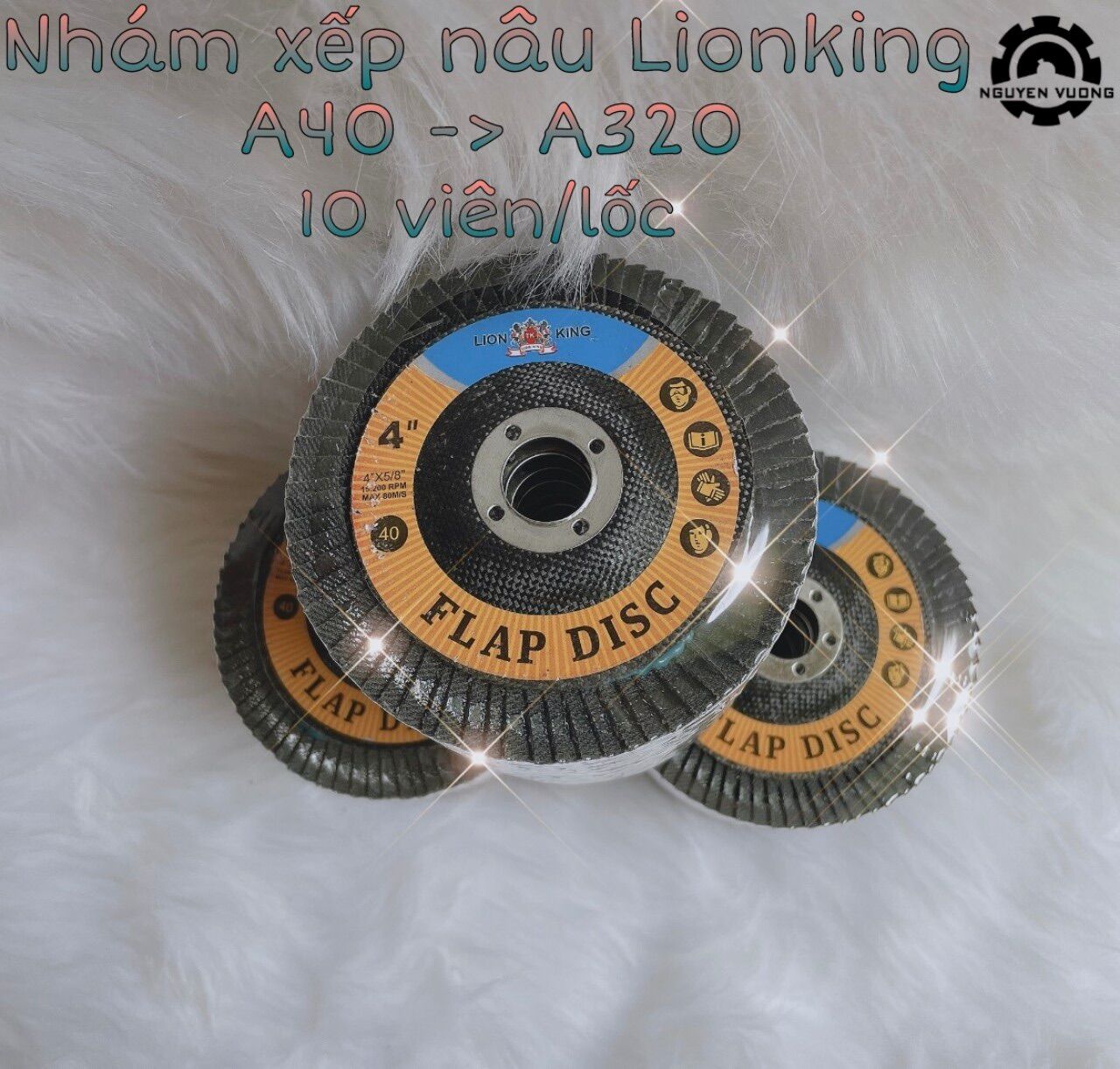 Combo 10 viên nhám xếp nâu hiệu lionking 1 tấc hàng chính hãng