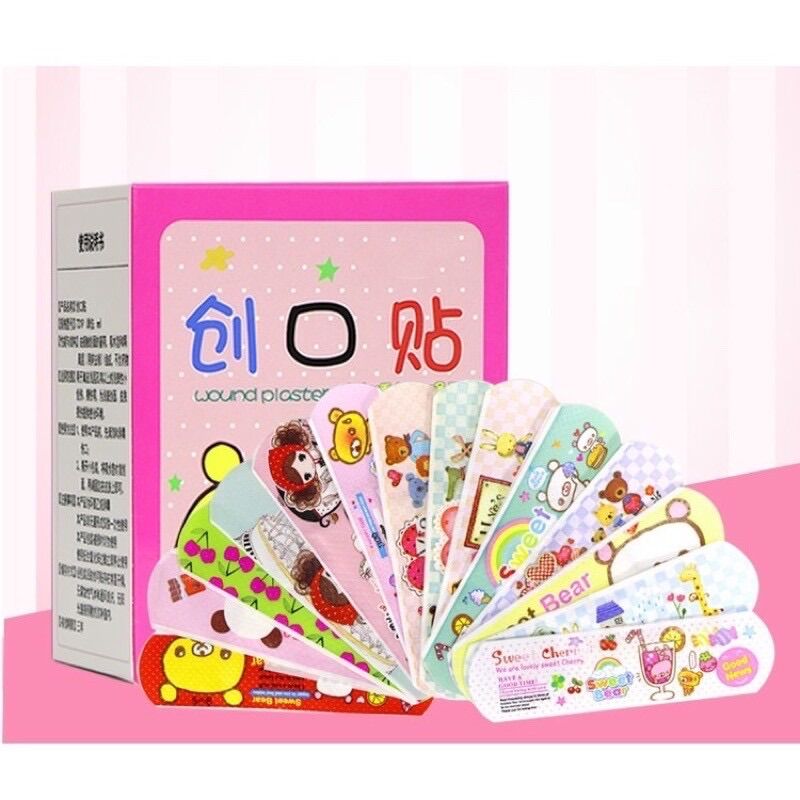 [100 miếng] Băng dán vết thương Zilgo họa tiết so cute dễ thương - hộp HỒNG VUÔNG