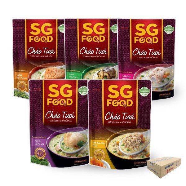 Combo 1 thùng 30 gói cháo tươi sg food nâu 240g mix đủ vị
