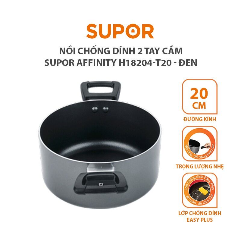 [GIÁ SỐC] Nồi canh chống dính 20cm Supor Affinity H18204-T20