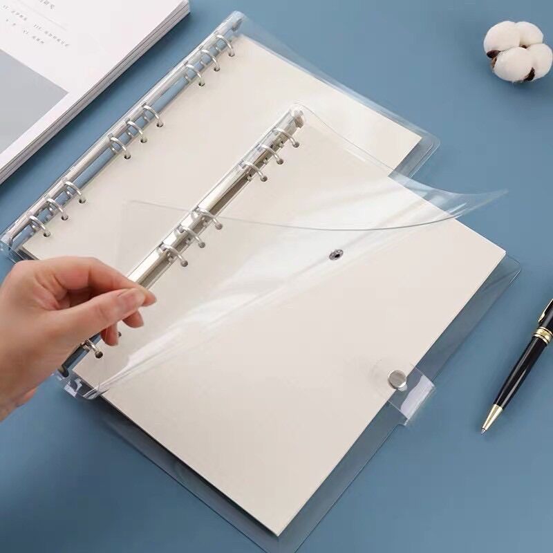 Bìa Còng Dẻo 6/9/26 Lỗ Kèm Thước Size A4/B5/A5/A6 (Xanh Hologram, Đen, Trong Suốt) 🌿