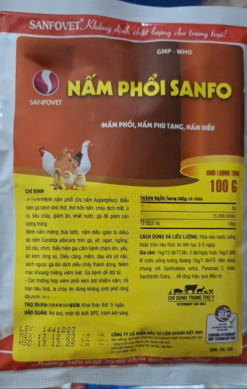 Nấm phổi sanfo 100g ngưa nấm nội tang, nấm diều cho gia súc, gia cầm