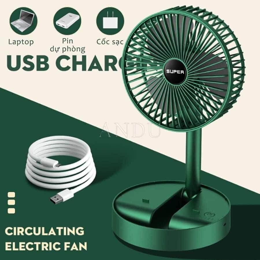 Quạt tích điện super mini gấp gọn tiện dụng