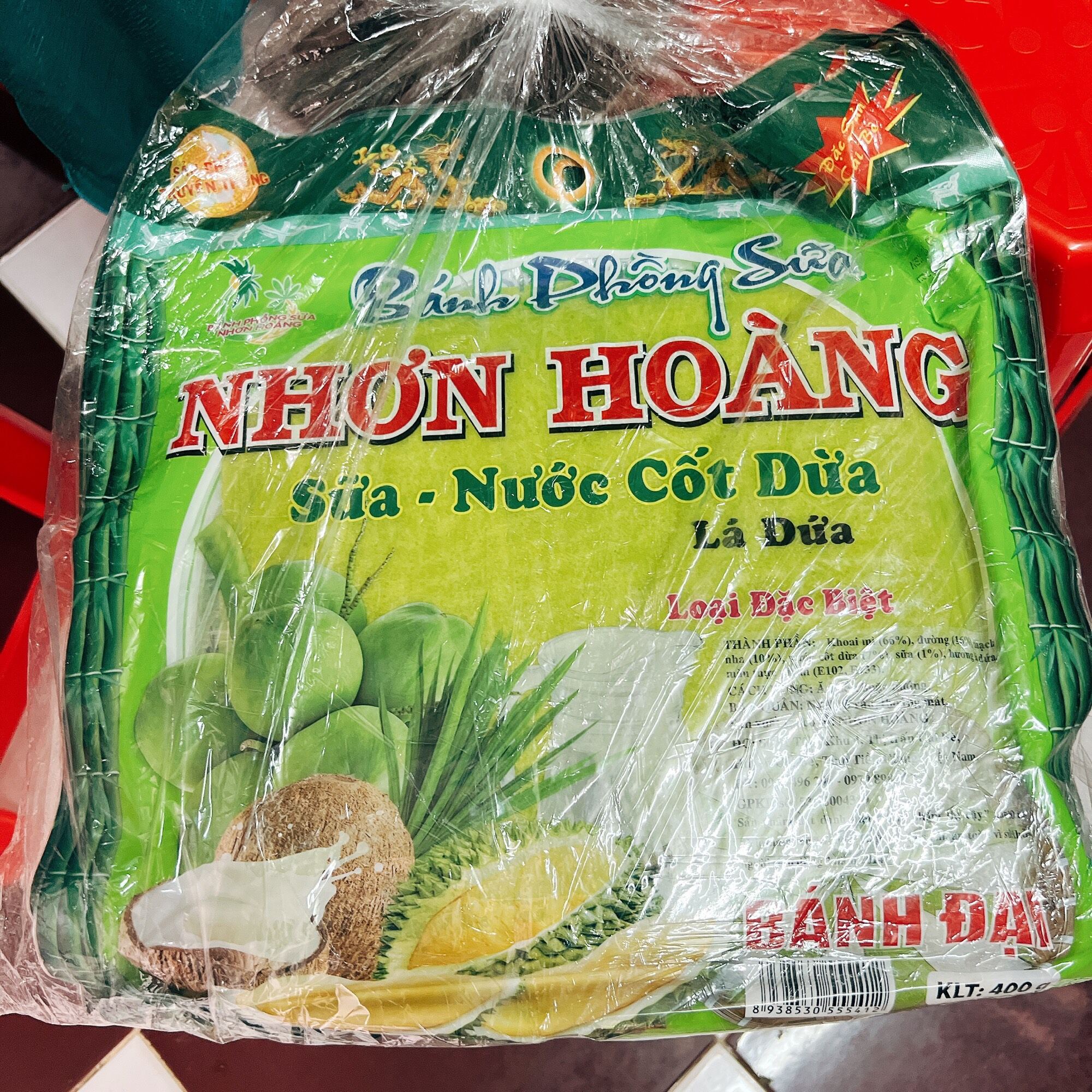 Bánh tráng sữa Nhơn Hoàng vị lá dứa