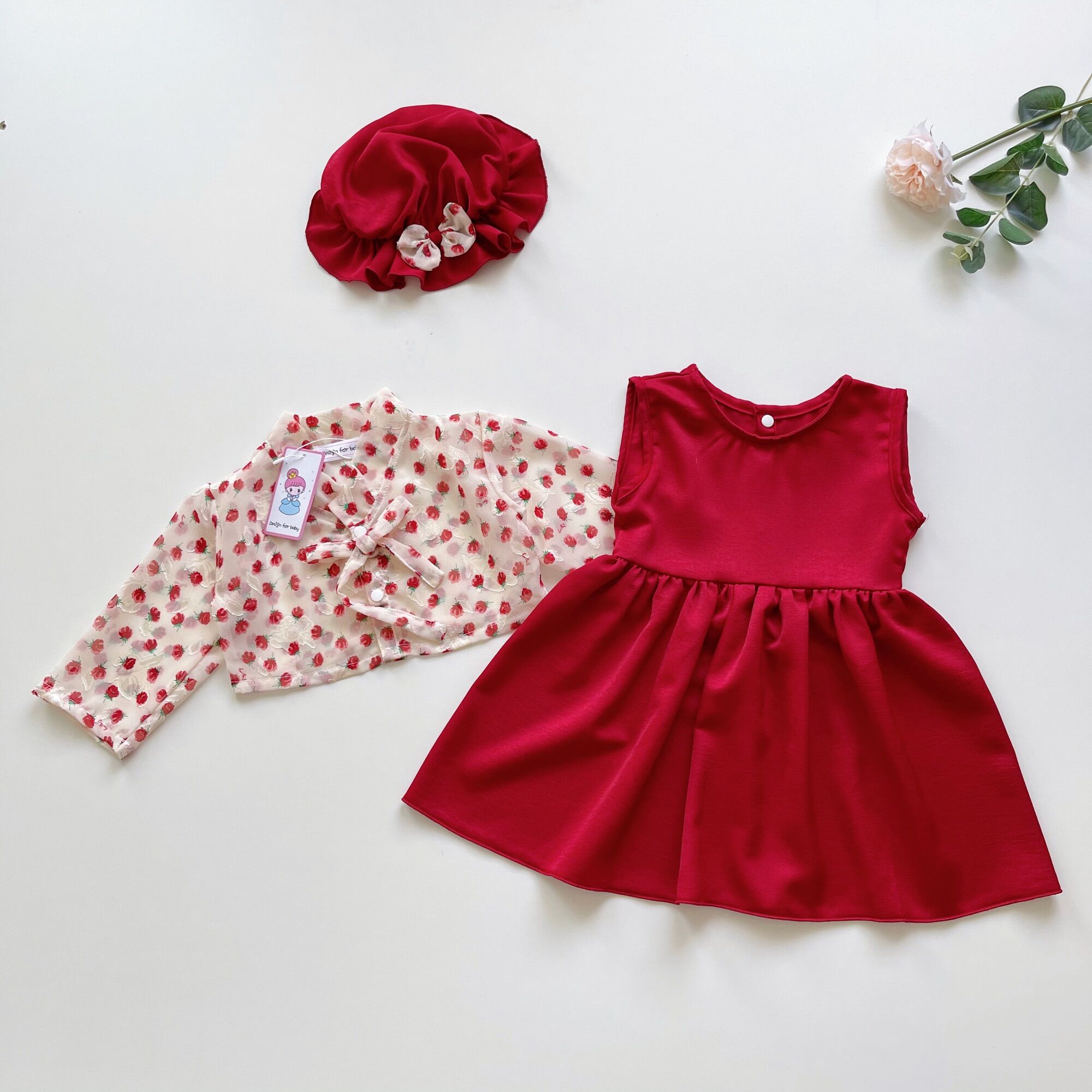 Váy hanbok rời ryl’s closet cho bé gái 1 tuổi đến 5 tuổi chất lụa ướt phối linen bột - v066