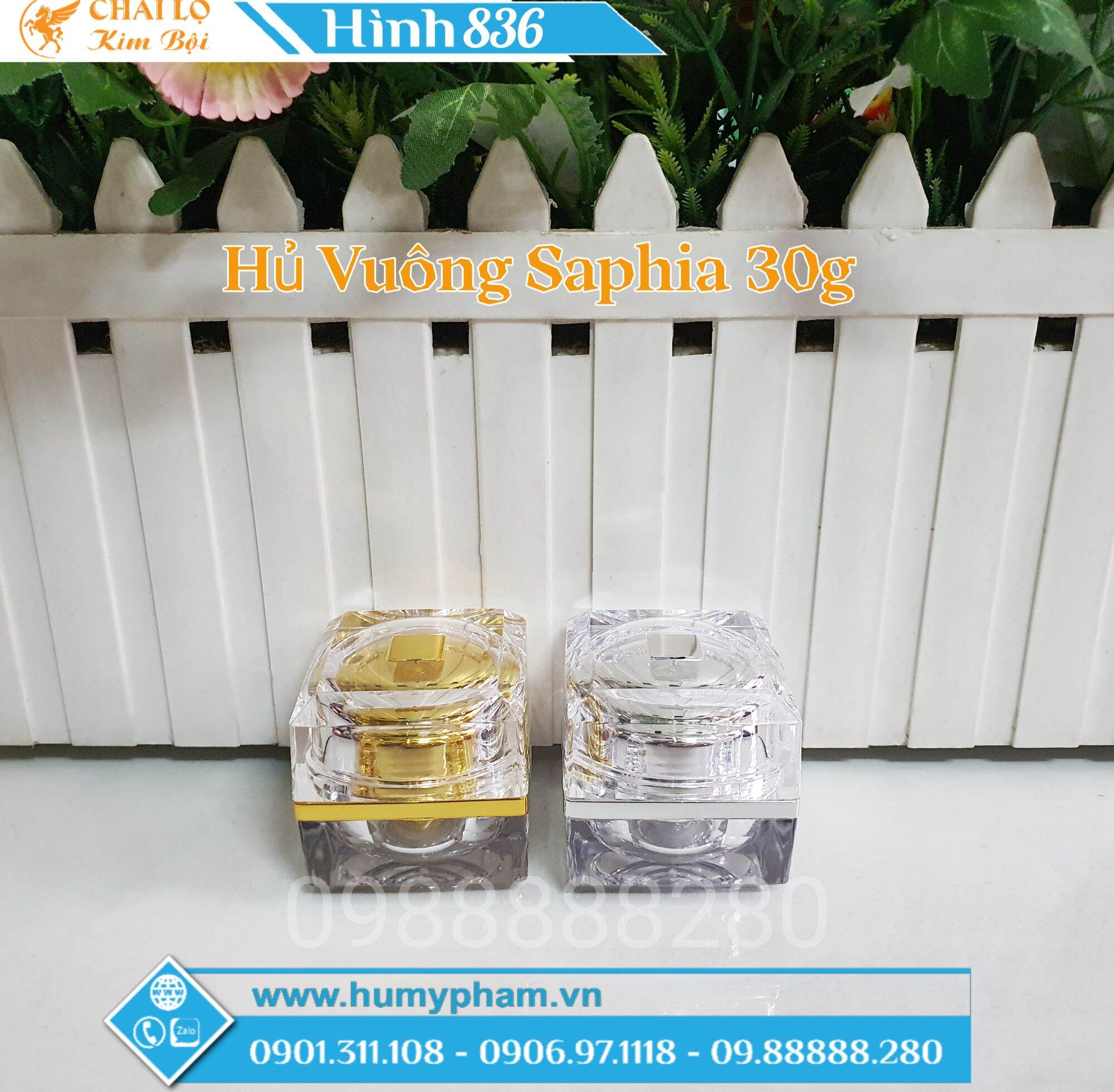 LỌ CHIẾT MỸ PHẨM - Hủ Vuông Saphia 30g
