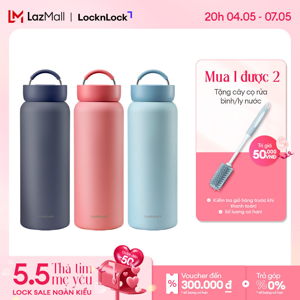 LHC4300 - Bình giữ nhiệt Lock&Lock Jumbo Tumbler 900ml - Có quai xách inox - Giữ nhiệt 24h - Dung tí