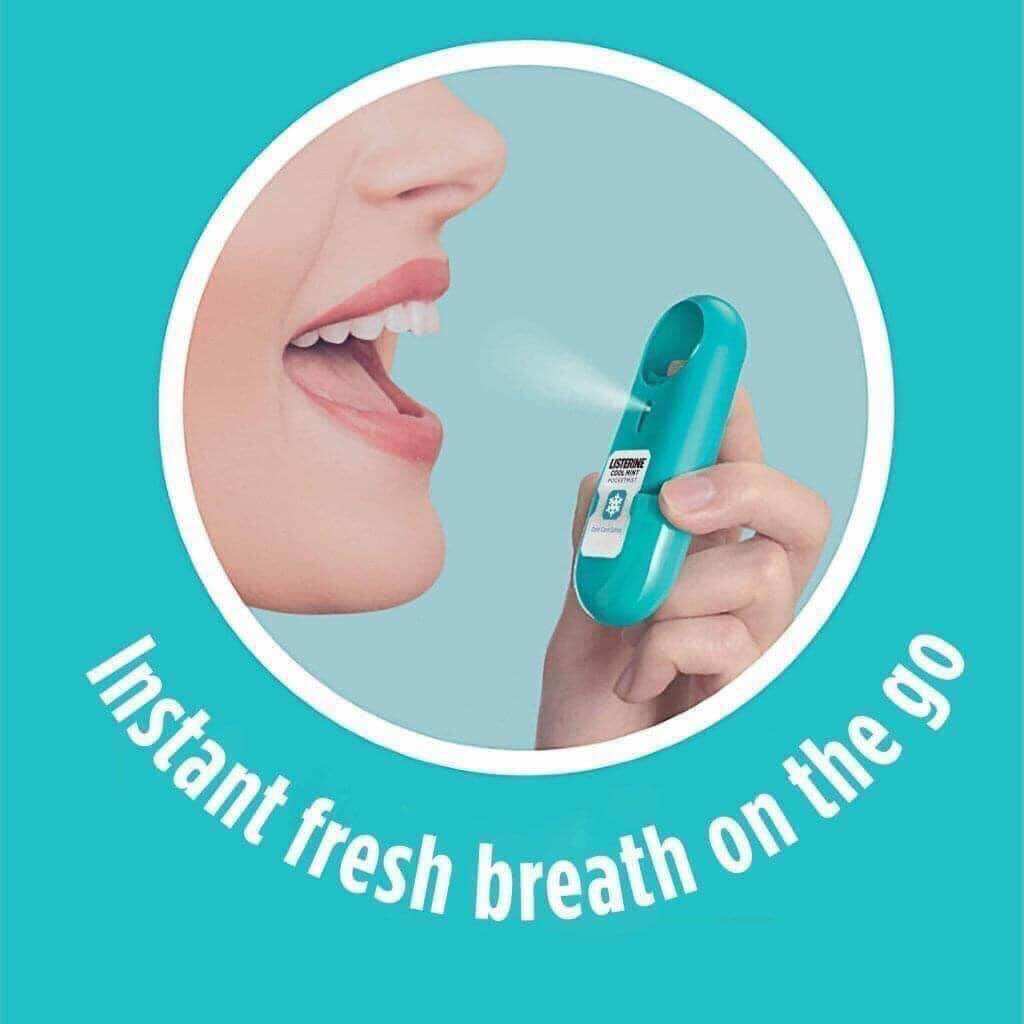 Set 2 chai xịt thơm miệng listerine mỹ