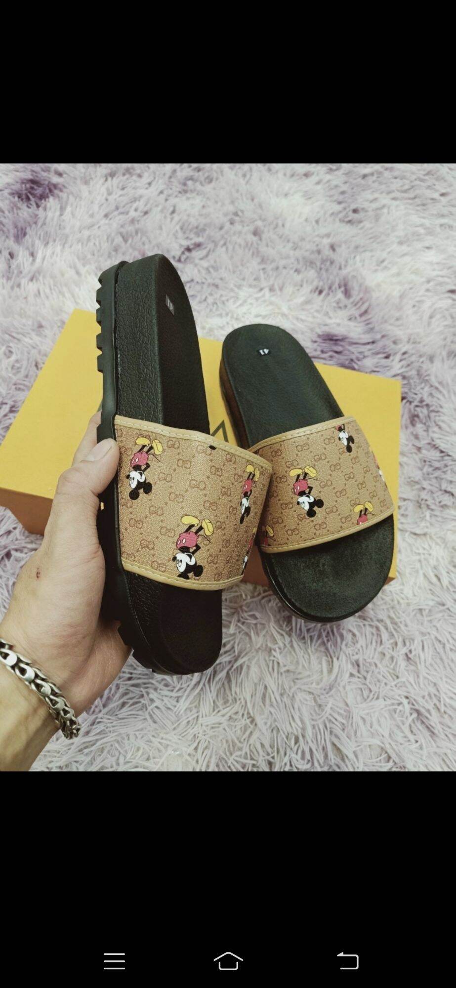 dép lê Mikey, dép quai ngang chuột mickey đế cao