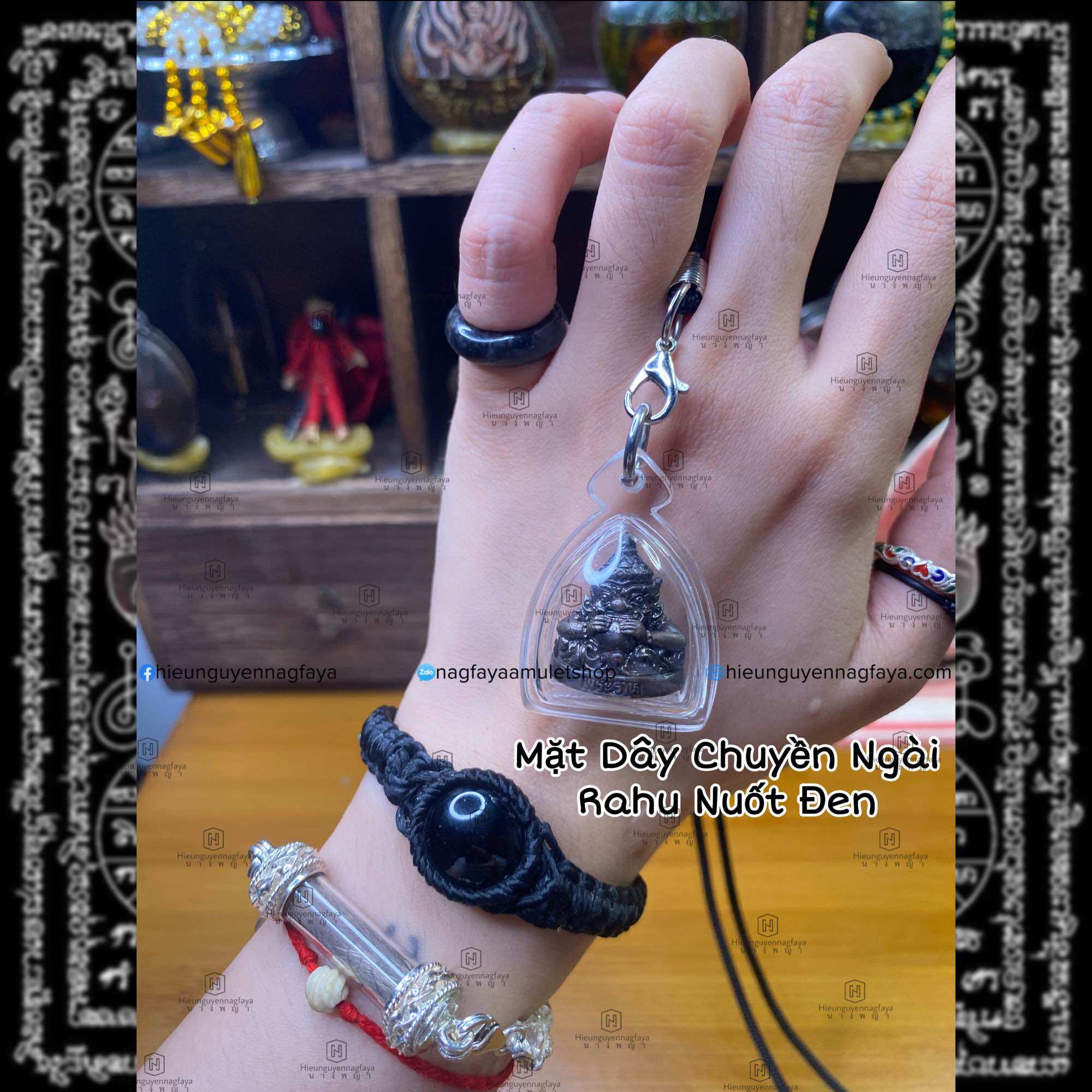 [[HÀNG THẬT]] Mặt Dây Chuyền Đeo Cổ Rahu Đen [hieunguyennagfaya]