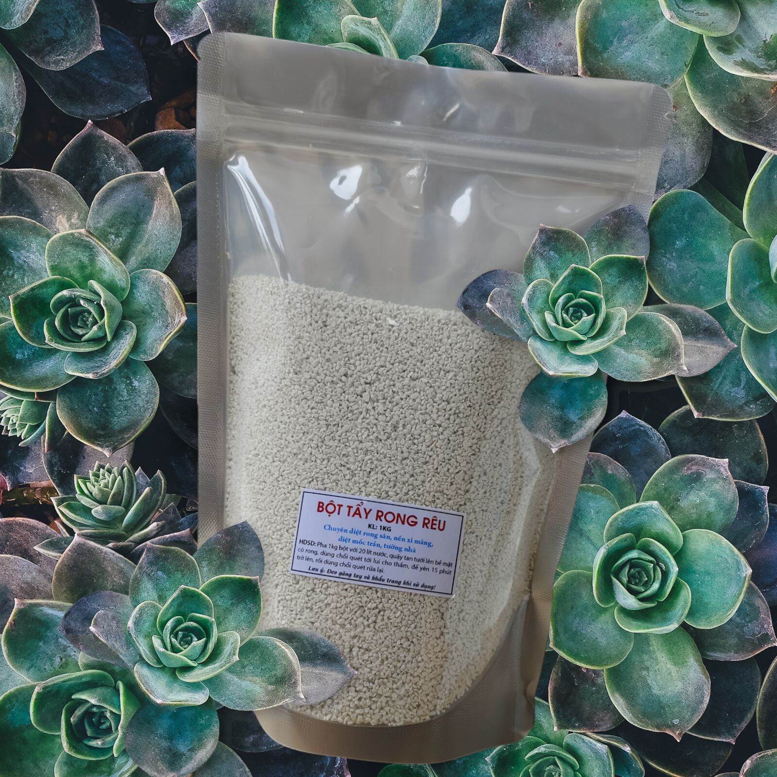 Bột TẨY RONG RÊU túi 500g và 1 kg, tẩy rong trên nền xi măng, tẩy rệp sáp và rong trên thân cây, khử khuẩn, cam kết hiệu quả