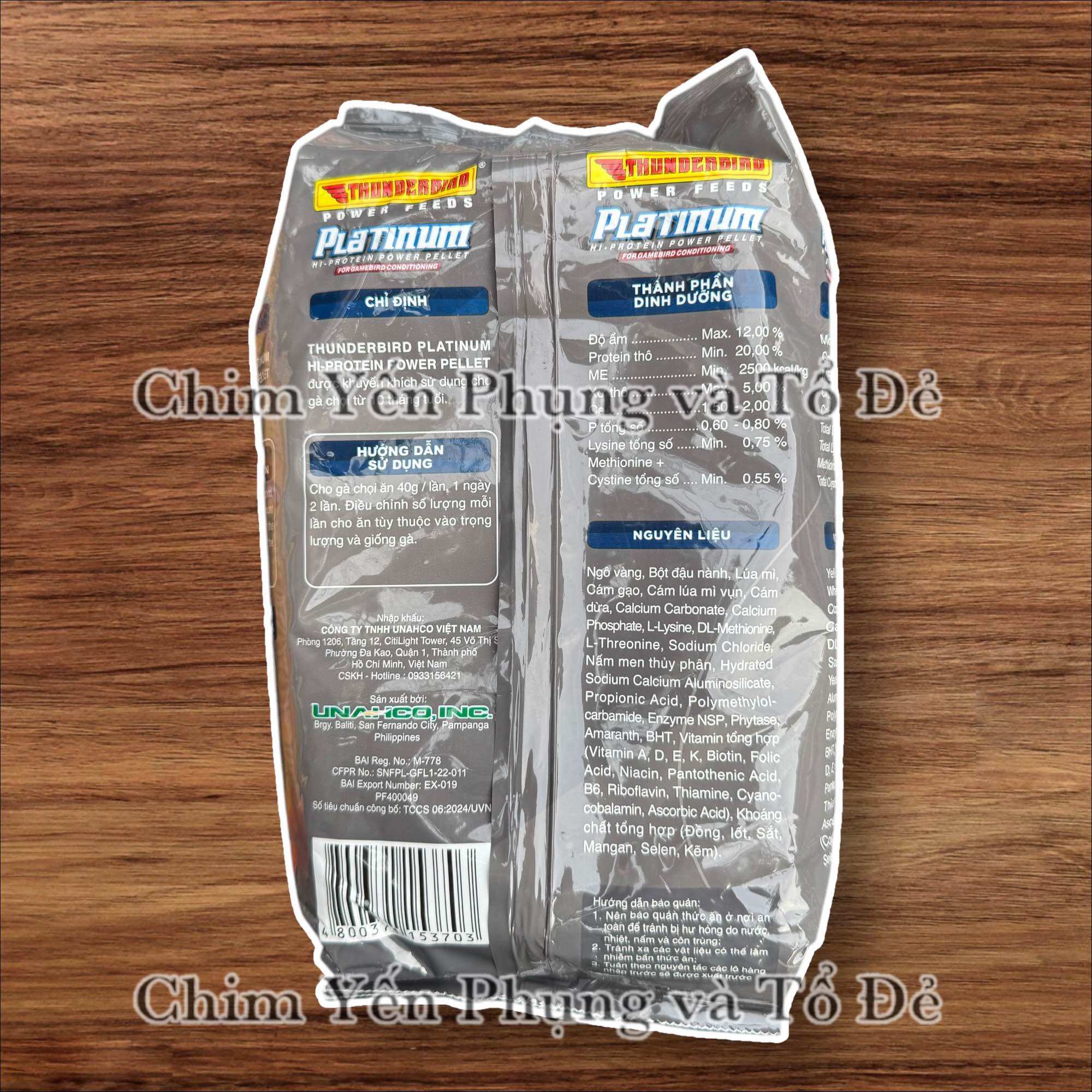 Cám PLATINUM Thunderbird 1kg – Dinh Dưỡng Cho Gà Đá, Date Mới