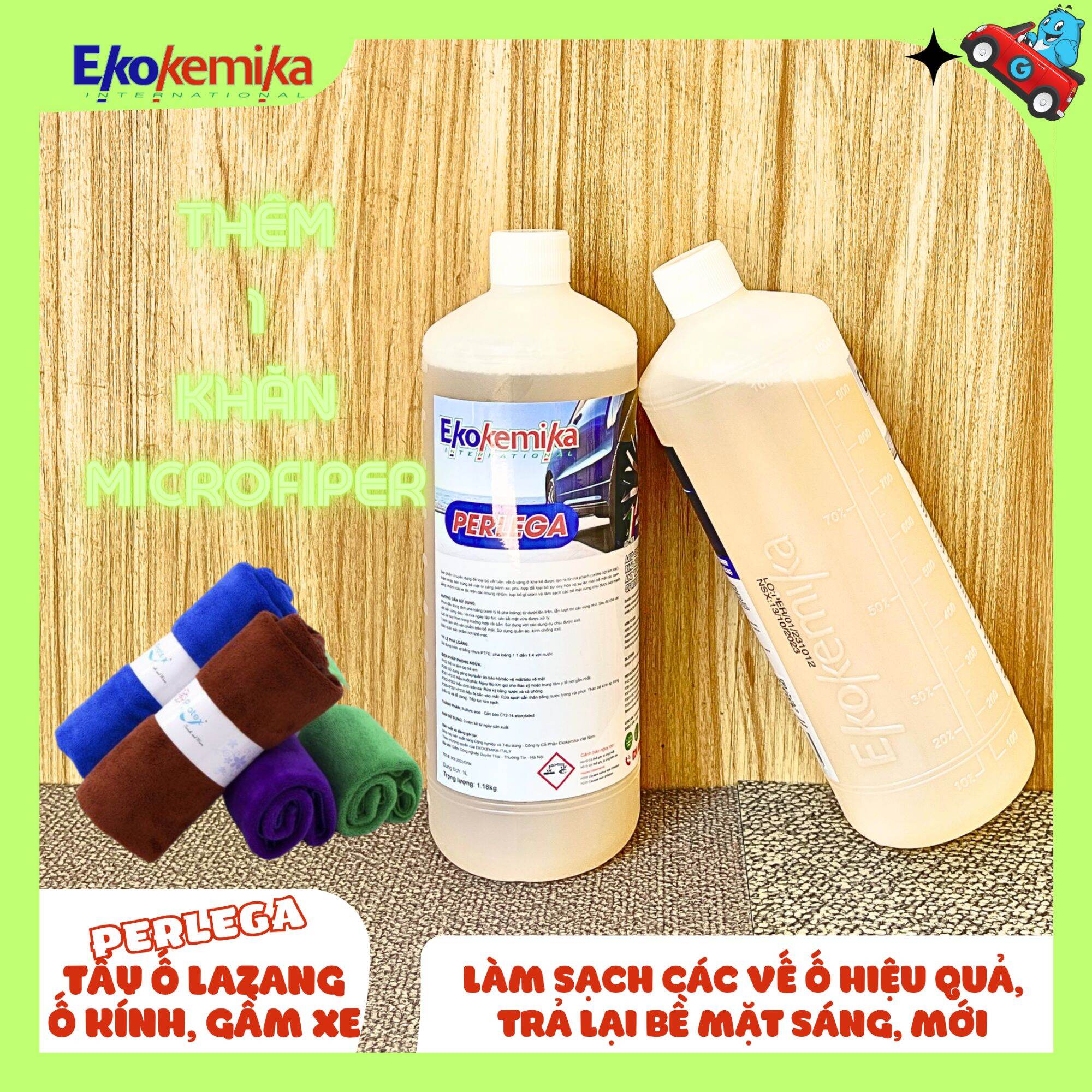 DUNG DỊCH TẨY Ố LA ZĂNG VÀ Ố KÍNH Ô TÔ PERLEGA EKOKEMIKA ITAY - 1L