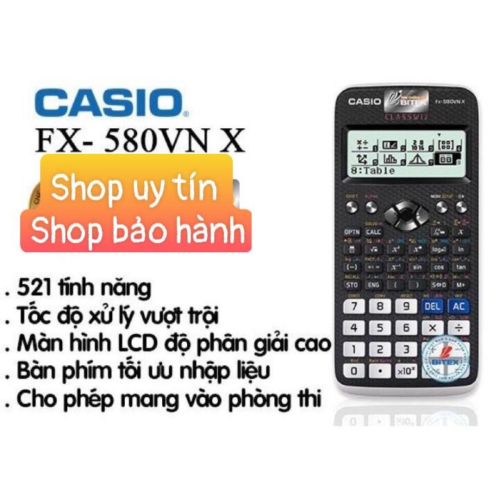 Máy Tính Casio FX-580VN X Dành Cho Học Sinh Cấp 2 Cấp 3 . Máy Tính Casio FX 580VN X. Màn hình LCD Độ Phân Giải Cao Nâng Cấp Chức Năng Giải Toán Tích Hợp