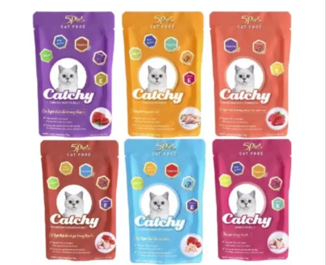 Pate cho mèo 5Plus Catchy đủ vị - gói 70gr