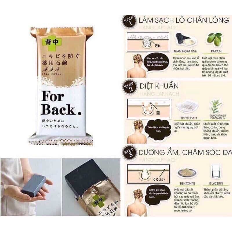 Combo xà phòng + xịt mụn lưng For Back Pelican Nhật Bản