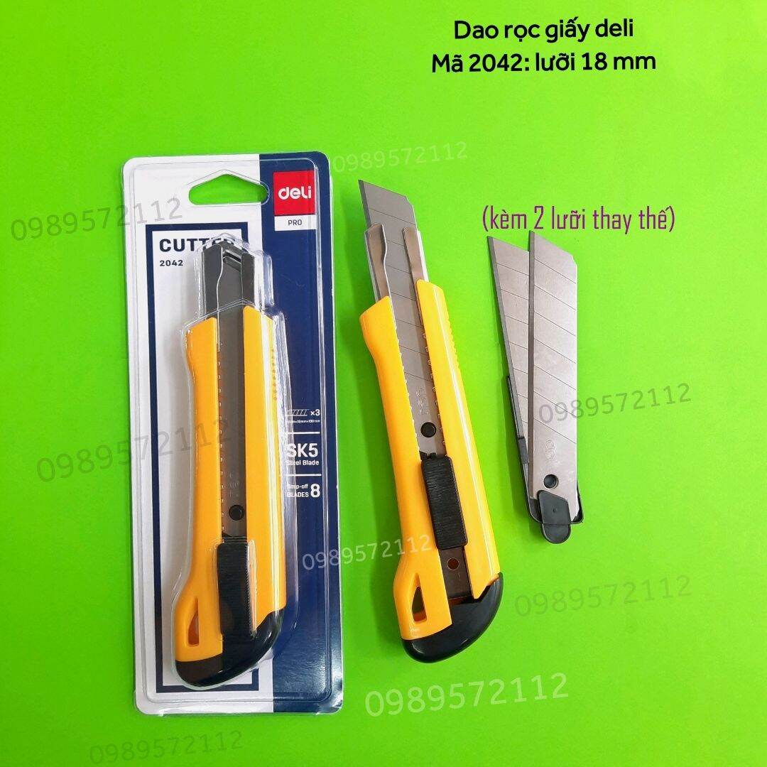 Dao rọc giấy deli 2042-dao trổ to 18mm.