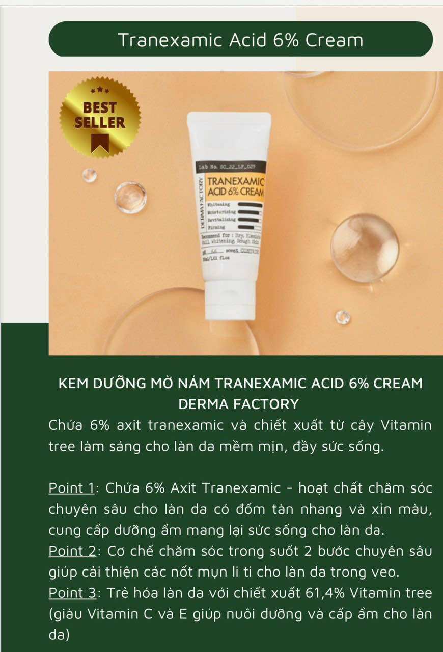 Kem giam nám tranexamic acid 6% (Hang khong sx vo hop)