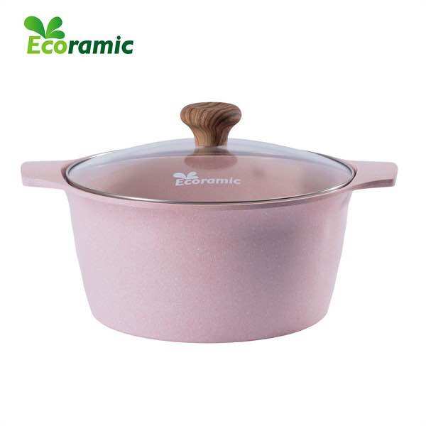 BỘ NỒI CHẢO CHỐNG DÍNH ĐÁY TỪ ECORAMIC CAO CẤP (CHẢO 20CM.QUÁNH 16.NỒI 18.20.22CM)