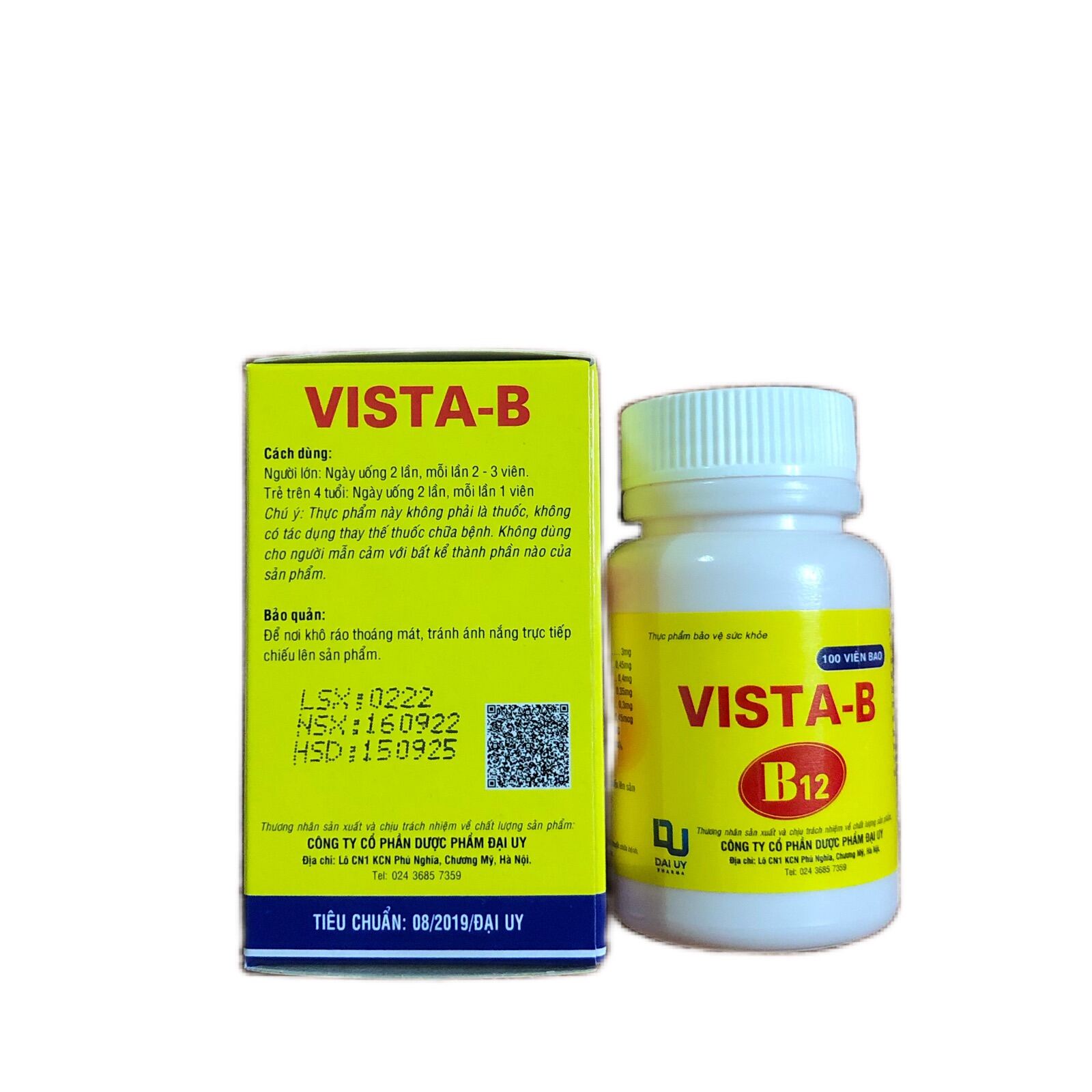 VISTA-B12 hộp 100 viên - Bổ sung vitamin nhóm B, tăng cường chuyển hoá hấp thu thức ăn, hỗ trợ phục hồi sức khoẻ