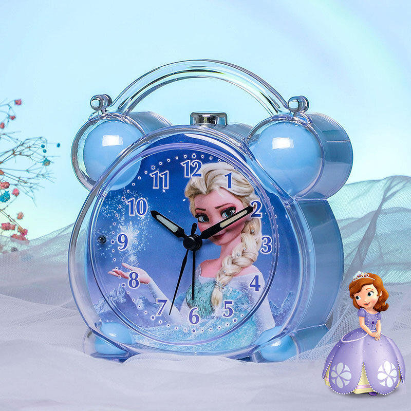 Đồng Hồ Báo Thức Trẻ Em Elsa Frozen Đồng Hồ Báo Thức Nhỏ Âm Nhạc Dạ Quang thumbnail