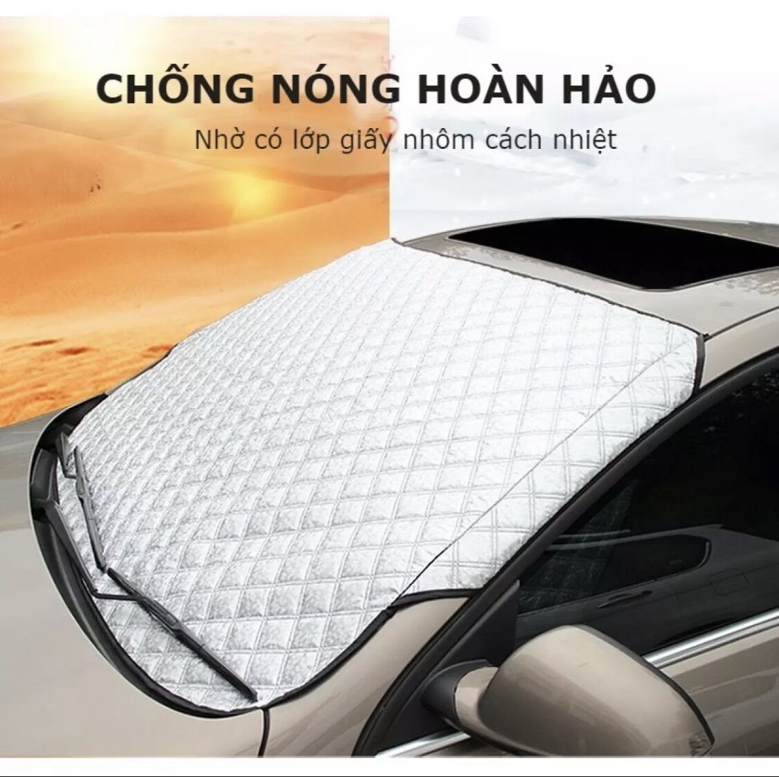Bạt che nắng kính lái tấm che kính lái cho xe ô tô phản quang 3 lớp cách nhiệt tốt bảo vệ kính lái toàn diện dùng cho xe 5 chỗ và 7 chỗ