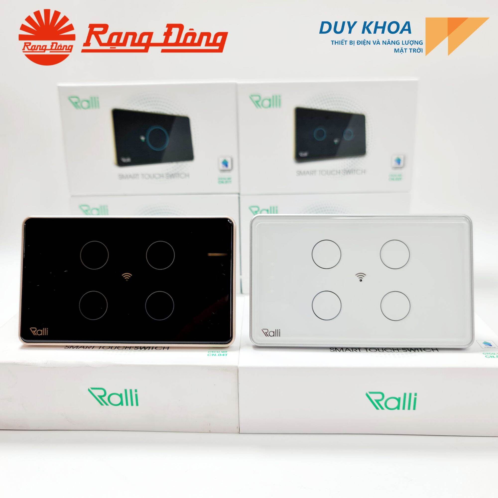 Công tắc cảm ứng thông minh wifi 4 nút bấm ctcu.wf cn.04t rạng đông ® hàng việt nam chất lượng cao
