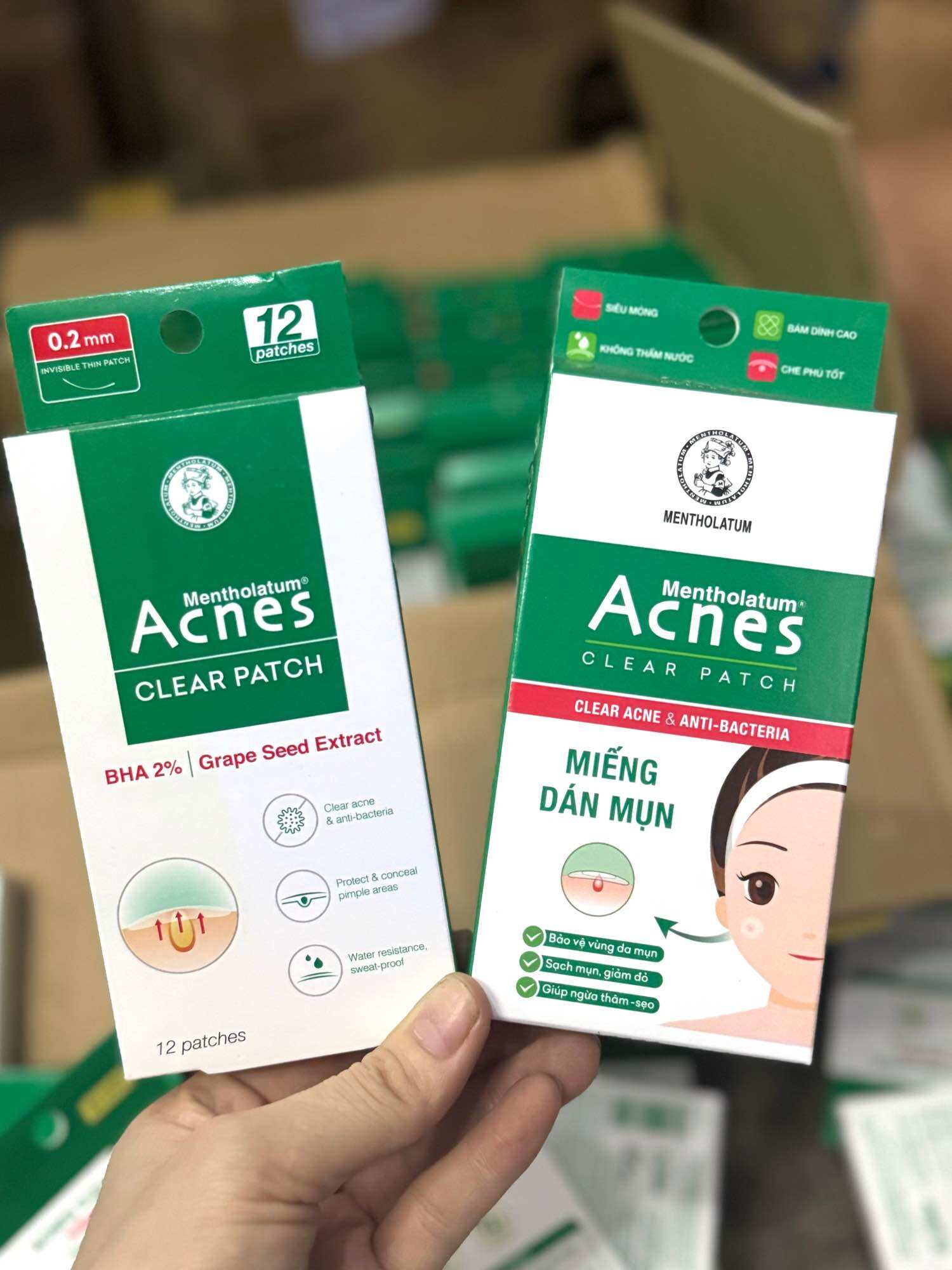 (Giá sỉ)Miếng Dán Mụn Acnes Clear Patch Giảm Mụn Sưng Đỏ,Sẹo,Kháng Khuẩn-Hộp 12m-24miếng