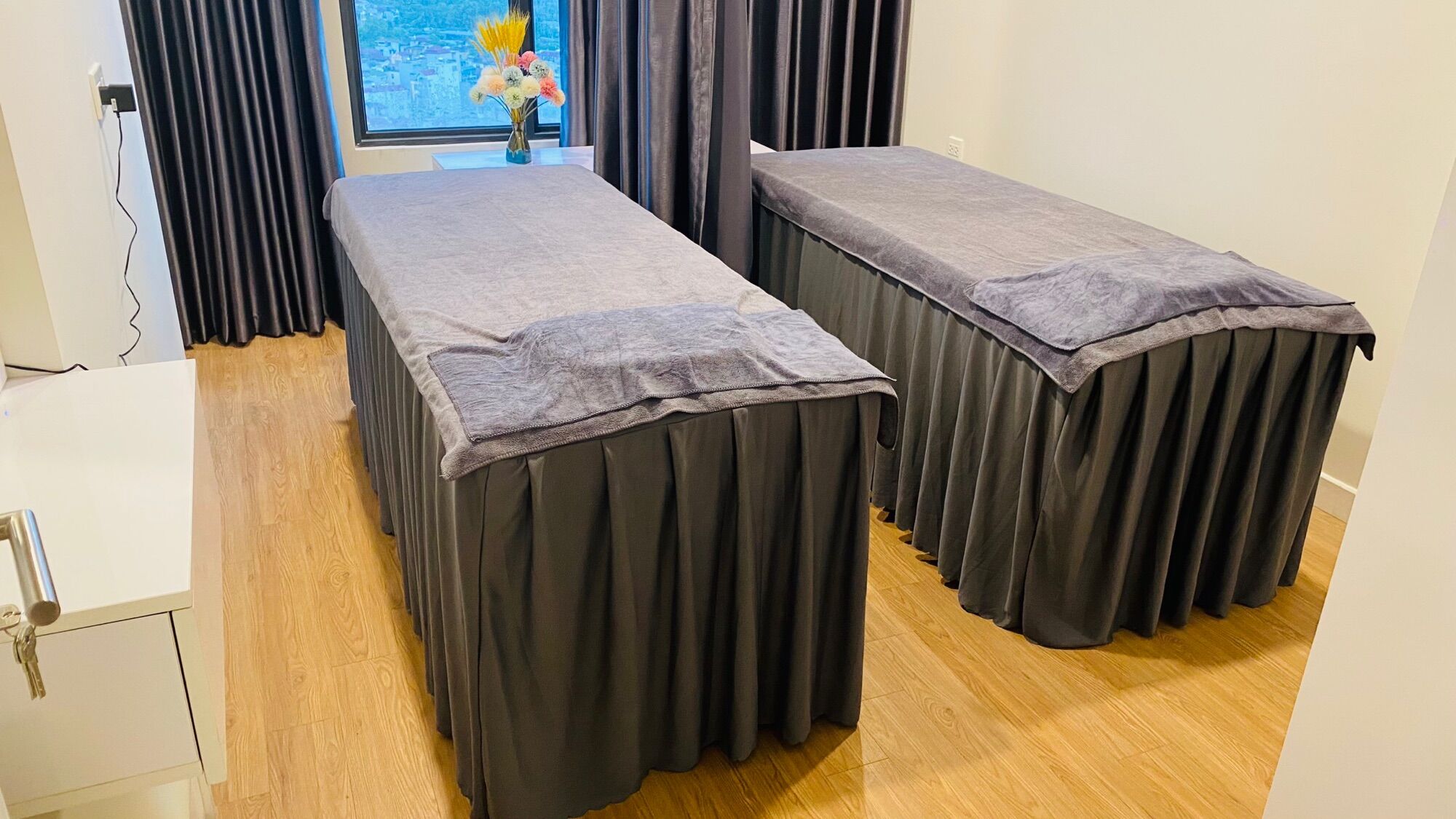 Ga/ Drap giường spa ,nối mi, phun xăm chất liệu thun kích thước may theo yêu cầu