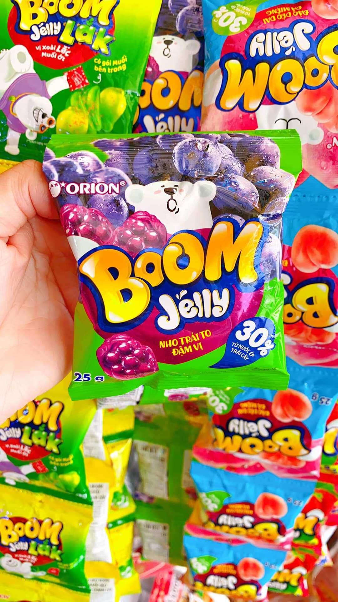 Combo 10 gói kẹo dẻo Boom đủ loại