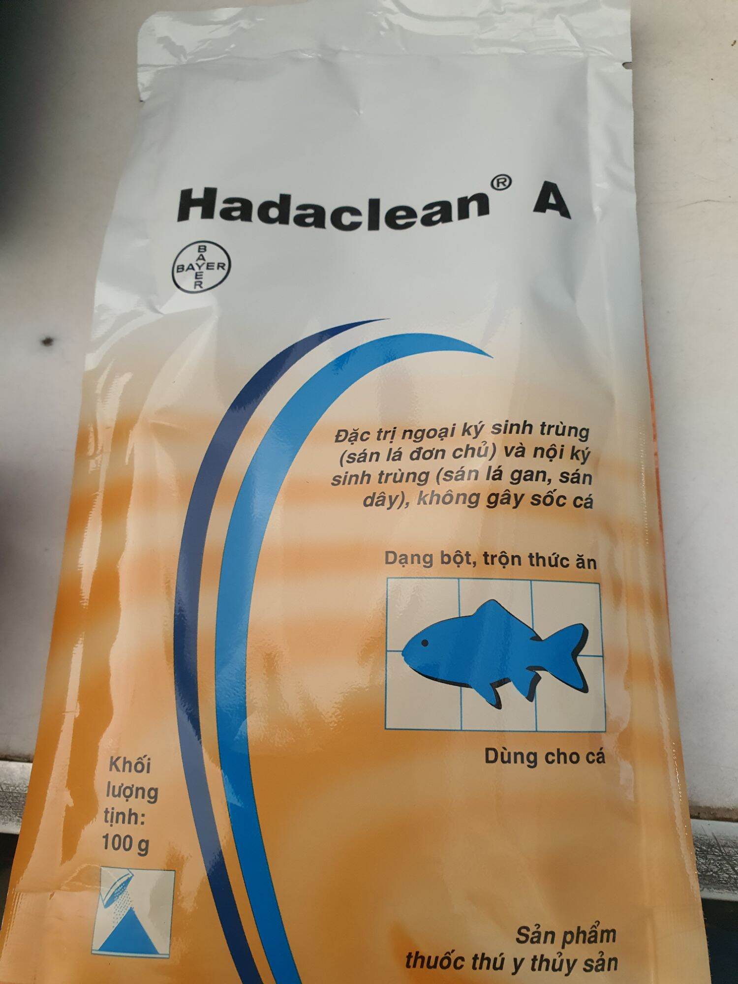 Hadaclean 100gr đặt trị ngoại ký sinh trùng và nội ký sinh trùng cho tôm, cá
