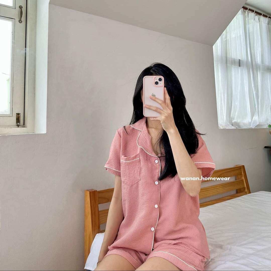 Bộ Pyjama Xốp Tay Cộc Quần Cộc.