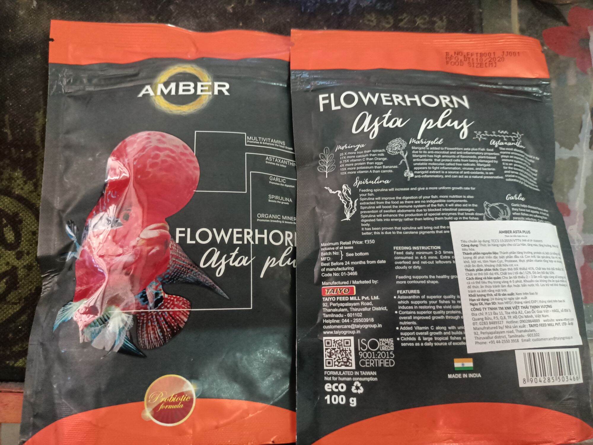 Cám cá la hán amber đỏ kích châu và màu, thức ăn cho cá la hán , cám la hán