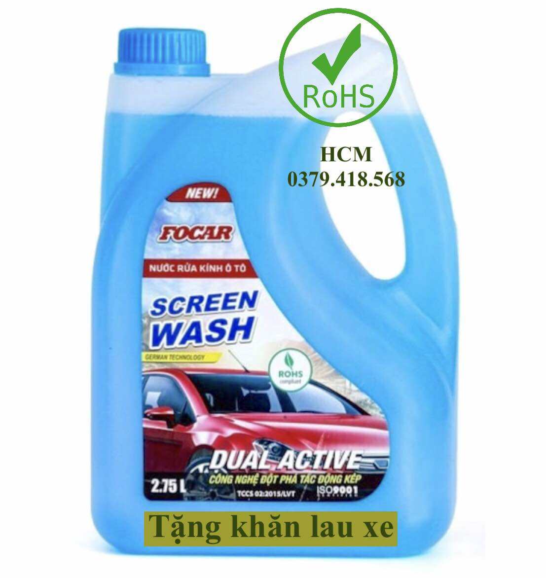HCM-GV Nước rửa kính ô tô Focar Screen Wash 2.75LTặng khăn,trợ giá