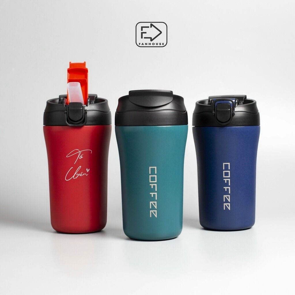 Ly cafe giữ nhiệt cao cấp có 2 đầu uống 450 mL