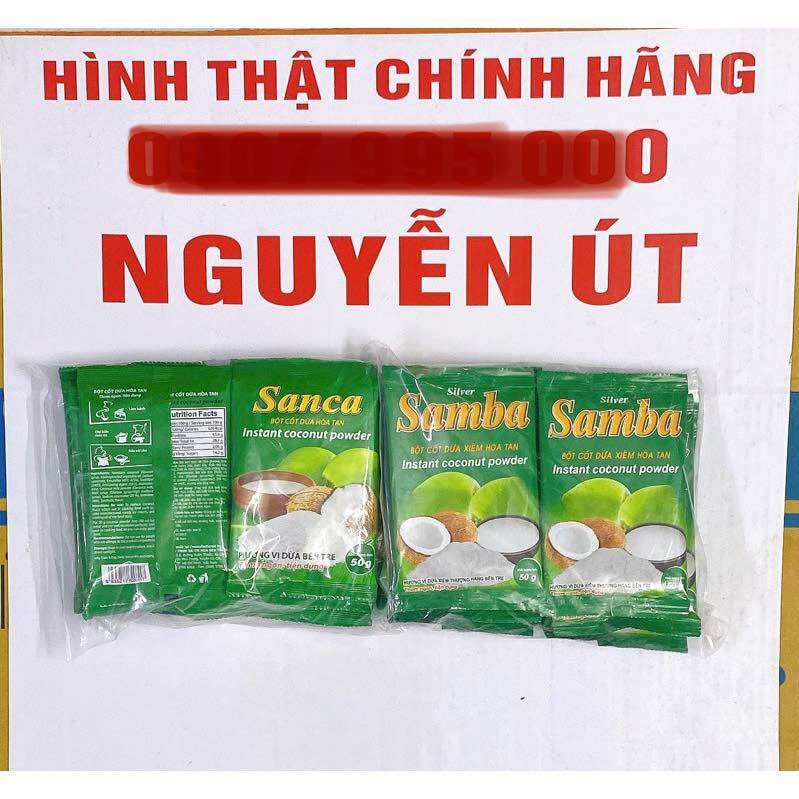 bột cốt dừa sanca lốc 10 gói x 50g