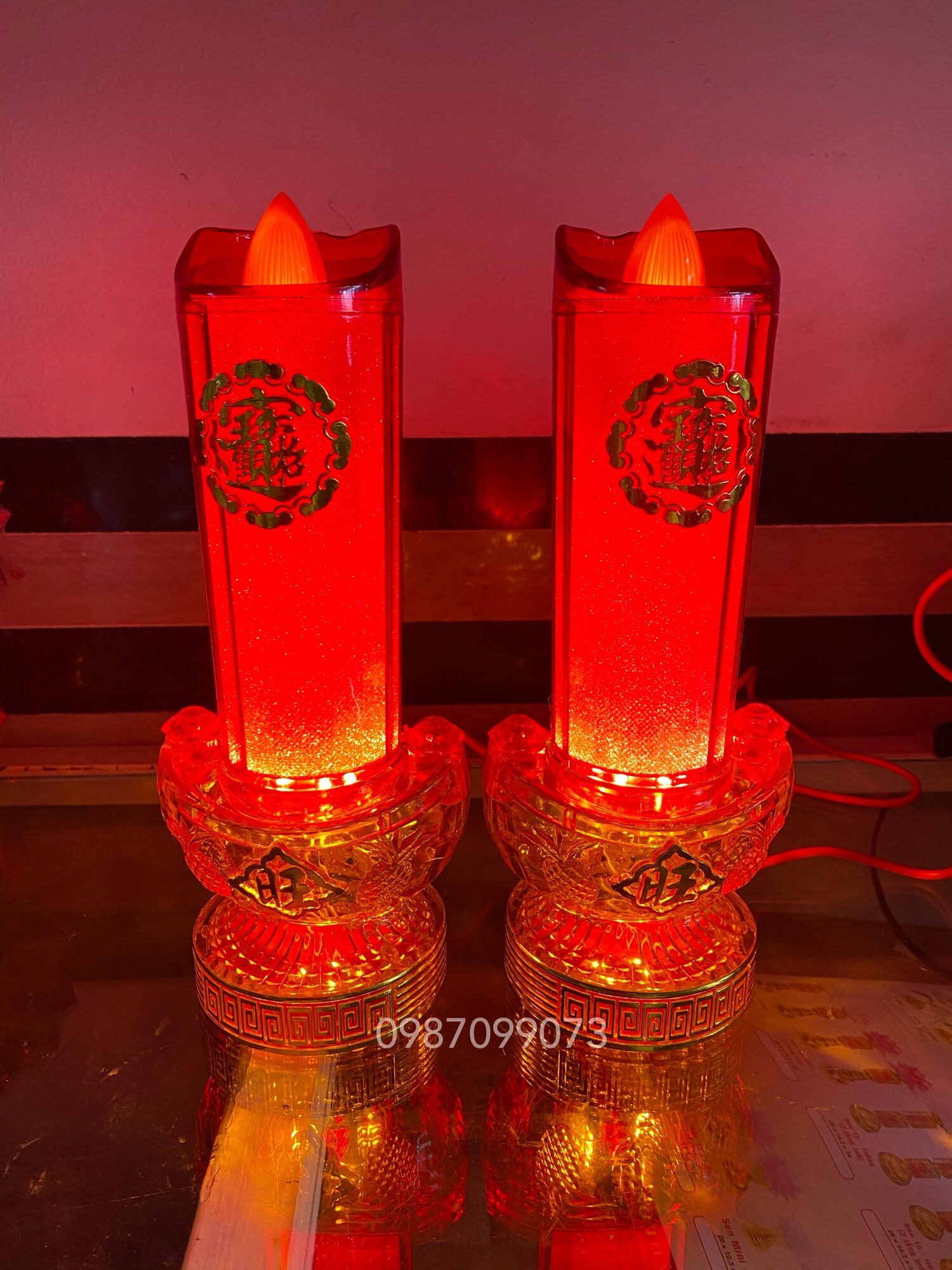 MỘT ĐÔI ĐÈN NẾN ĐIỆN TỬ-ĐÈN CẦY ĐIỆN TỬ 23cm & 36cm