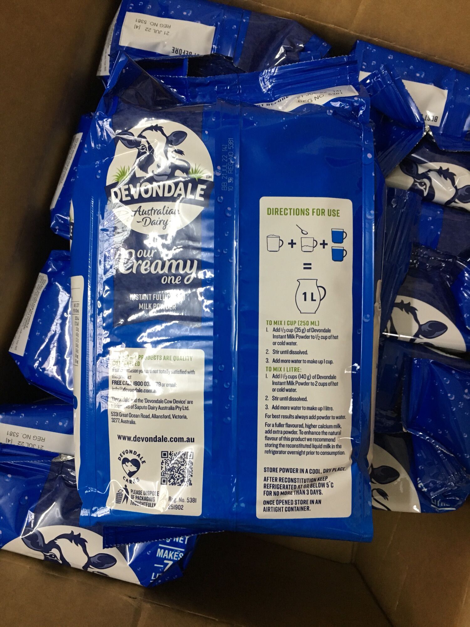 Sữa bột nguyên kem DEVONDALE 1kg ,xuất xứ : ÚC
