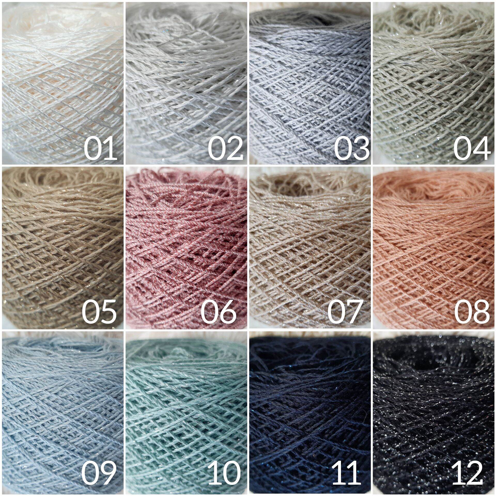 [HCM]Sợi cotton Star nhủ kim tuyến se 0.8mm đan móc áo váy mùa hè áo dài