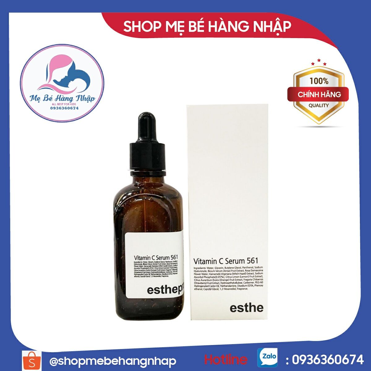 Vitamin C Serum 561 Esthmax chậm lão hóa, trắng da ( Mẫu mới )